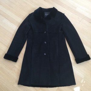 Faux Suede Black Coat